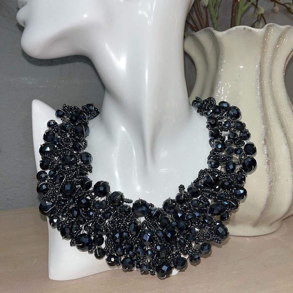 Aldo dark blue  Beaded Statement Necklace